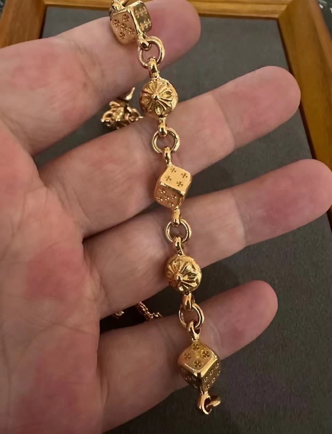 Chrome Hearts Gold Tone Bracelet with Charms